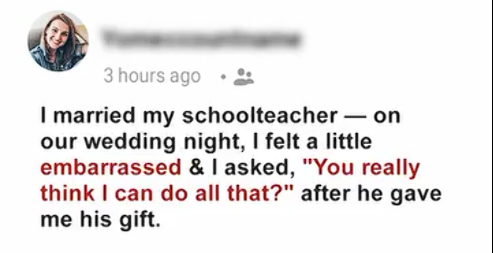 I Married My School Teacher – What Happened on Our First Night Shocked Me to the Core