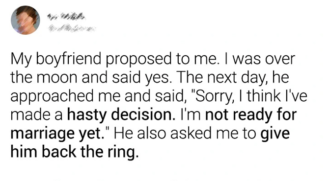My Boyfriend Proposed Me but Next Day Something Unexpected Happened