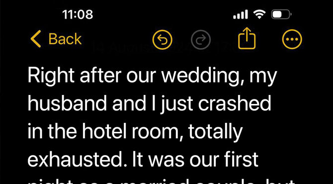 My Husband Turned Our Wedding Night into a Catastrophe