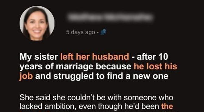 My Sister Left Her Husband After 10 Years of Marriage Because…