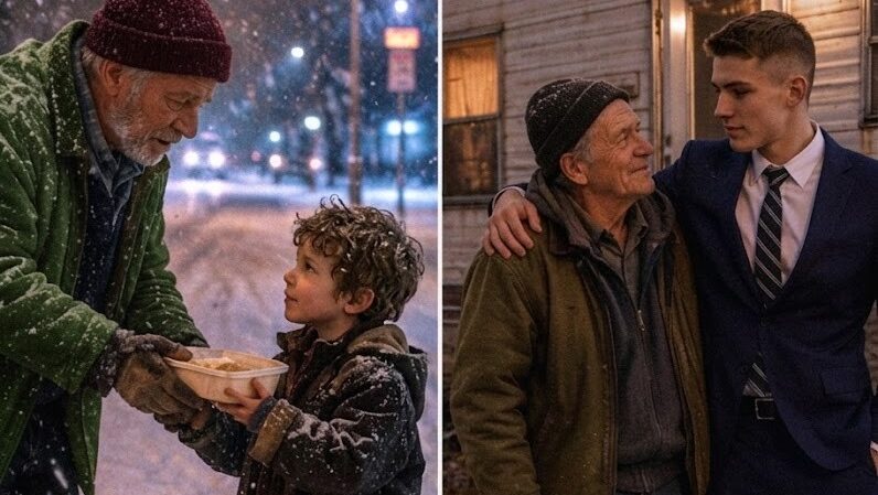 An Elderly Teacher Paid for a Freezing Boy’s Meal — The Boy Repaid Him Seven Years Later